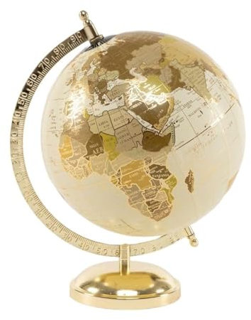 ROCKING GIFTS Erdkugel, Weltkugel 20cm mit goldenem Metallfuß - Dekoration und Geschenk
