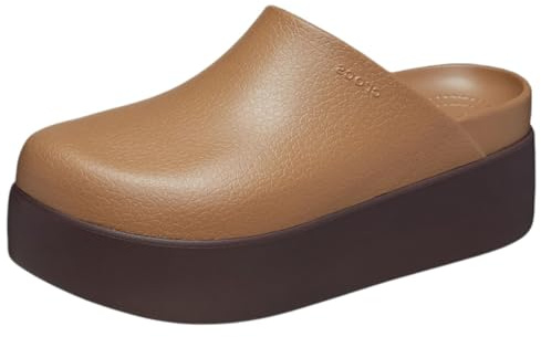 Crocs, Womens, Dylan Platform Clog, Mule Platform Shoes, Sepia, 9, M