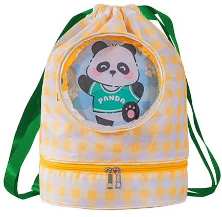 NLAND Mochila con Cordón para Niños Mochila de Cuerdas Impermeable Bolsa de Natación Grande Bolsa de Deporte con Compartimento para Zapatos Saco de Gimnasio (Amarillo)