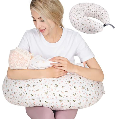 Chilling Home C Shaped Pregnancy Pillow, Full Body Pillows for Adults Pregnancy Pillows for Sleeping, Maternity Pillow for Pregnant Women 47 inch, Pregnant Women Must Have with Removable Cover, Floral