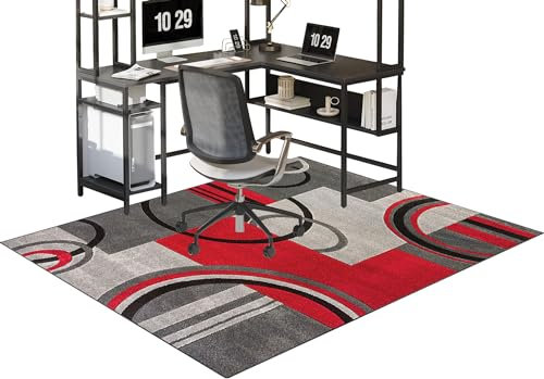 Tappetino per sedia da ufficio, resistente, per moquette e pavimenti in legno duro, antiscivolo, con protezione per tappeto da ufficio, extra large, per sedie a rotelle (150 x 180 cm)