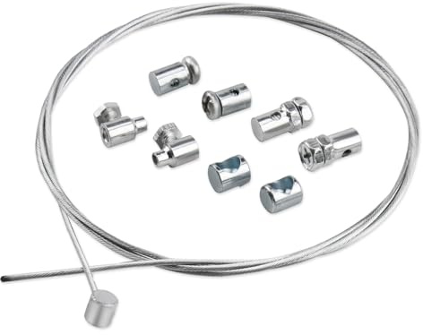 1,2M Kupplungskabel Reparaturset Universal, Ø1,5mm, inklusive 2 Kabelklemmen, aus verzinktem Stahl, geeignet für Motorräder, Mopeds, Crossbikes - Einfache Montage und Anpassung (1 Kupplungskabel)