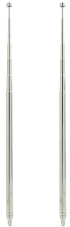 2 st Fm Ukw bärbar radioantenn teleskopantenn 74,5 cm ersättning för radioantenner Dvb-T & Dvb-T2-antenner kompatibel med radiomottagare Av-enheter, Bluetooth-högtalare, hemmabio, stereoläge