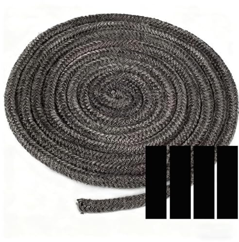 Junta Refractaria 8mm x 3m - Cuerda Para Junta de Chimenea en Fibra de Vidrio Resistente a 550°C - Sello de Estanqueidad Universal para Estufa de Leña, Horno, Insertable y Estufa de Pellets