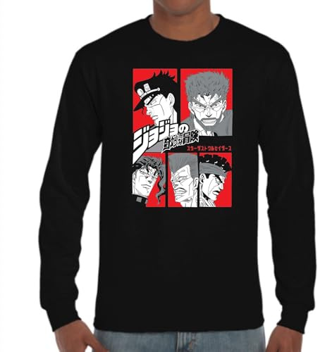 the Fan Tee Camiseta de Adulto de Manga Larga de Hombre Dibujos Animados Jojo’s Bizarre  Poses, Ora,MUDA, Adventure Joestar, Los Stands 004 M