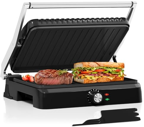 HOMELUX 3 in 1 Kontaktgrill 2200W, 180° öffnbar Tischgrill