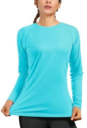 WISMBOX Women's Long Sleeve Rash Vest, UPF 50+ Swim Top for Beach and Surf