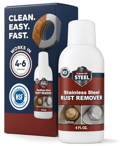 CLEAN MY STEEL Innoshine B570 Stainless Steel Rust Remover and Cleaner, NSF Certified, Approved for Food Contact Areas, 4 oz