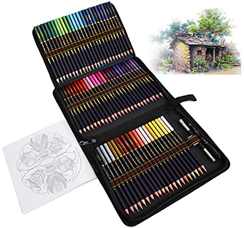 QUER Buntstifte Set für Erwachsene, 72 einzigartige Farben für Zeichnung und Malbuch, Optimale Farbgabe Durch Besondere Präzisionsminen Mit Weicher Textur