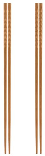 2Pairs Traditional Chinese Wooden Extra Long Chopsticks, Anti-slip Long Chopsticks for Hot Pot, Frying, Cooking (Size: 33cm)