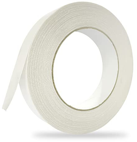 LSYYSL 1 Pcs 24mm x 20m Double Sided Carpet Tape, Moisture Resistant Mesh Tape, Removable, Multipurpose Area Carpet Adhesive, Reinforced Tape for Wedding Carpet Patchwork and Event Decor, White