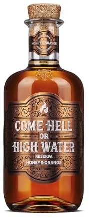 Come Hell or High Water Reserva Honey and Orange Rum - Premium Gold Flavoured Rum - 70cl, 40% ABV - Delicious in Mixed Drinks or Classic Cocktails - Premium Alcohol for Sophisticated Consumers