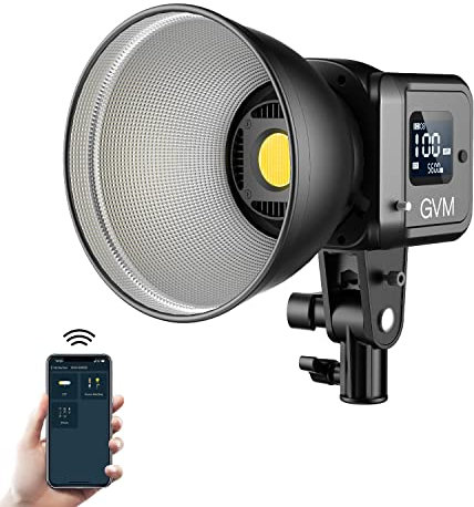 GVM Videoleuchte 80 W, kontinuierliche Beleuchtung für Fotografie mit Bowens-Halterung, 2700-7500 K, Studio- und Kunstdienstleistung, 8 zweifarbige Bühnenlichter