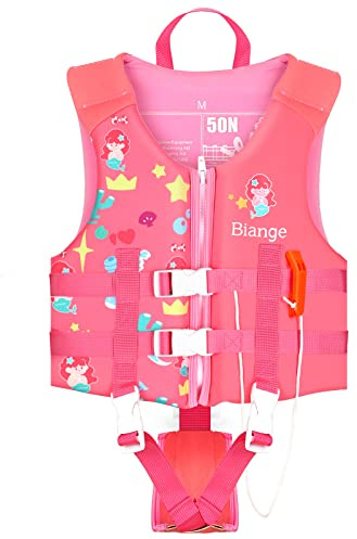 Kids Swim Vest, Child Swimming Jacket Toddler Floaties Swim Float Aid with Emergency Whistle for Boys Girls Ages 1-9 Years Old