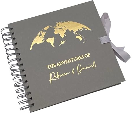 Personalised Grey Adventures Holiday Love Scrapbook Photo Album