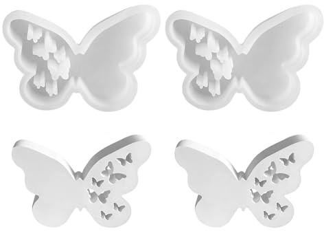 Stampo in silicone a forma di farfalla, 2 stampi in gesso a forma di farfalla per colata, stampo in gesso a forma di farfalla preformato fai da te per la creazione di decorazioni artigianali