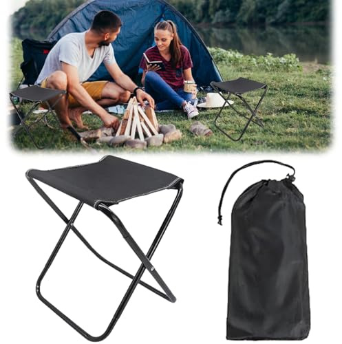 Siège de Camping Portable,Pliant Tabouret,Tabouret Pliable de Camping,Mini Chaise Pliante Portable,Petite Chaise de Camping en Aluminium,pour Voyage Randonnée Pêche
