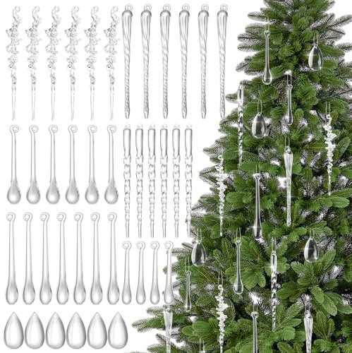 Weysat 181pcs Christmas Crystal Ornament Acrylic Icicle Tree Decor, Classic