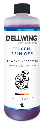 Dellwing Fälgrengöring färdig att använda 1 l, rengöringsmedel för behandlade fälgar, syrafri, biltillbehör, tillverkad i Tyskland