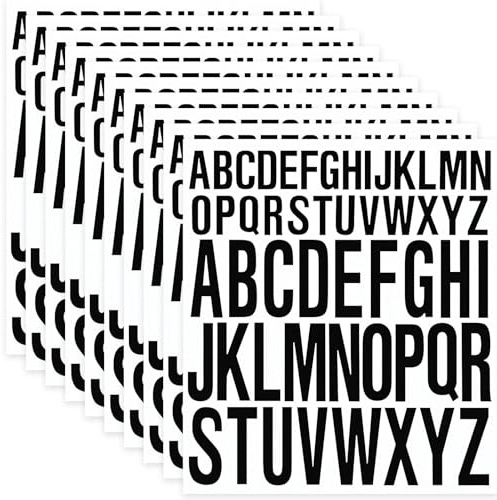 10 Sheets Self-Adhesive Vinyl Letter Stickers,MEOAlBkey 1 & 2 Inch Large Alphabet Stickers Waterproof Capital Letters for Personalized Car Decals Crafts Windows Mailboxes
