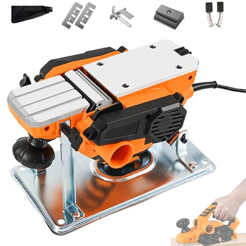 Raboteuse portative à support rabattable, raboteuse électrique à bois 16 500 tr/min, outils pour établis de menuiserie, raboteuse manuelle, idéale pour la réparation de meubles