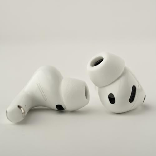 Comply TrueGrip Premium Memory Foam Replacement Earplugs for Apple AirPods Pro (3 Generation) Excellent Noise Isolation White Size M 3 Pairs