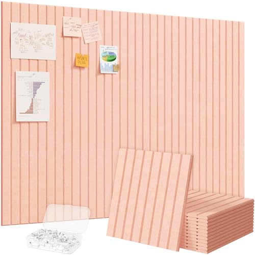 Lifewit 120 x 90 cm Pizarra de fieltro autoadhesiva, paquete de 12 pizarras de corcho alternativas, tablero de visión decorativo y fotográfico, pizarra de recordatorios con 50 pines para oficina