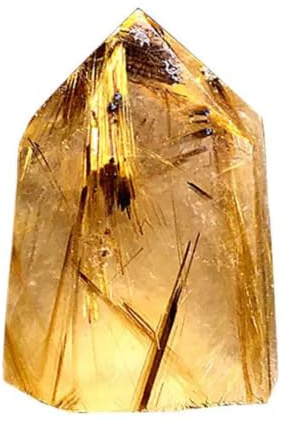 AGSHYWFT Naturligt guld Rutilerad Quartz Crystal Point Wand | Single Terminated Healing Energy Stentorn Heminredning Ornament Reiki Meditationsterapi