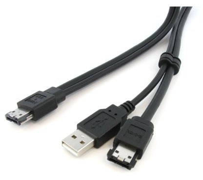 StarTech.com ESATAUSBMM3 eSATA and USB A to Power eSATA Cable, Power Over eSATA Cable, eSATAp (M) to USB, eSATA (M), 3 ft