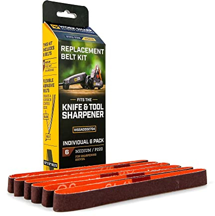 Work Sharp Knife & Tool Sharpener P220 Coarse Grit Replacement Belt Kit WSSA0002704 Red