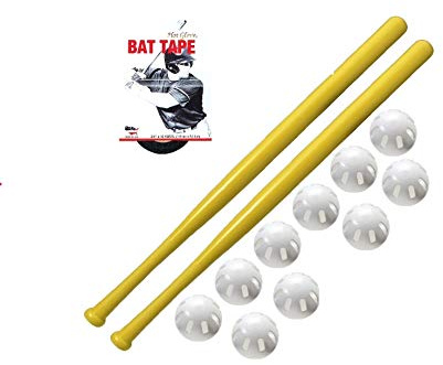 Wiffle® Ball- und Schläger-Kombi-Set, 10 Wiffle® Baseballs, 2 Schläger, 1 Rolle Schlägerband und Aufstellanleitung (evtl. nicht in deutscher Sprache)