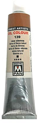 Ölfarbe für Künstler 84 Farben Professionelle Malerei Maestro Pan 45ml Tube (Raw Sienna)