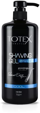 Totex Cool Shaving Gel 750 ml, gel da barba trasparente con pompa – gel da barba – rinfrescante – gel da barba per una rasatura perfetta senza schiuma