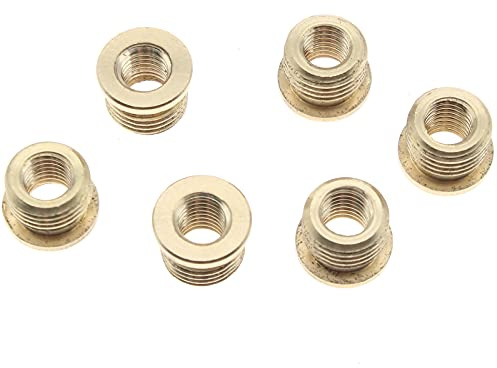 OZXNO 6 Pcs 1/8 IP (3/8) to 1/4-27 Lamp Finial Cap Adapter Household Table Lamp Decorative Copper Finial Adapter