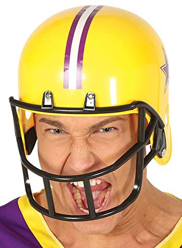 Struts Adult Size Yellow American Football Helmet Fancy Dress