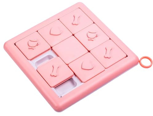 BUYTER Hundpusselleksaker valpmat pussel långsam matarbåge, interaktiv träningsgodis, hjälp husdjur matsmältning och tristess lindrar (Rosa)