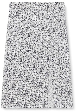 Only Onlpiper Life Midi Slit Skirt Noos Ptm Falda, Negro/Blanco, S