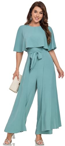DGHBVS Formal Jumpsuits for Women Spring Summer Dressy Cocktail Jumpers Pantsuits Rompers Trendy One Piece Outfits Evening Gowns for Wedding Party Green M
