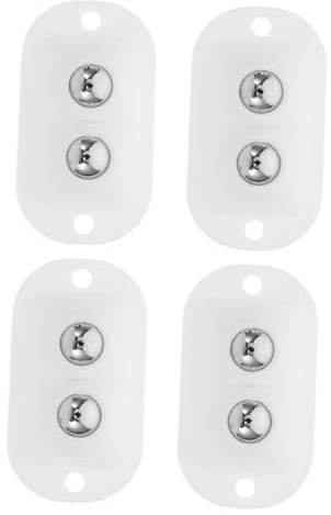 Generic 4pcs Self-adhesive Caster Wheels 360° Rotation Swivel Casters for Small Furniture Trash Can Storage Boxes Heavy Duty White Double Wheels