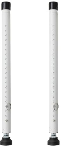 Harrms 2pcs Sliding Door Security Bar, Adjustable Window Locks 45-128cm, Patio Door Stopper with Rubber Tips, Anti-Burglar Reinforcement Lock for Home and Apartment, White