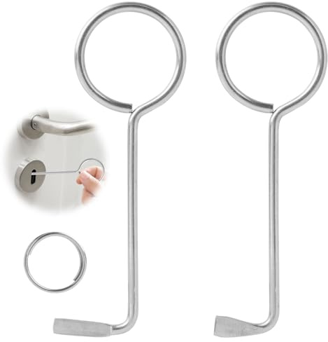 2 Pezzi per Scasso Professionale, Grimaldelli Universali per Serrature, Realizzati in Acciaio Inossidabile di Alta Qualità, Adatti per Porte Interne, Grimaldelli Multipick