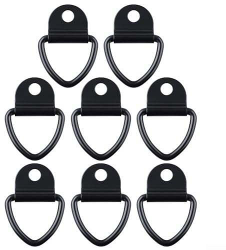Anclajes de amarre de hierro para remolque y vehículo con anillos de 7 mm de grosor y agujero de montaje de 12 mm que soporta cargas pesadas de hasta 450 kg (8 piezas)