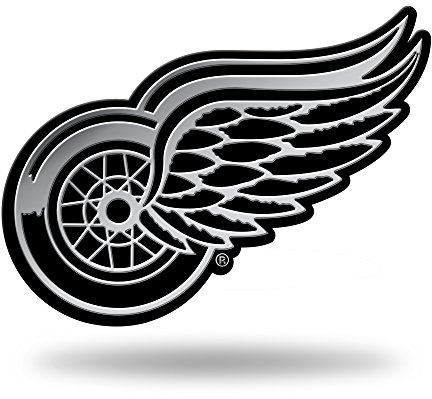 Rico Industries NHL Detroit Red Wings Chrome Finished Auto Emblem 3D Sticker , Silver