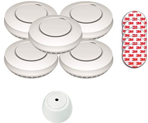 Aktion-Jeising GS559A 5er Set Funkrauchmelder - Hitzemelder - Brandmelder EN14604:2005/AC-2008 mit Magnetpad und kostenlosem Wassermelder