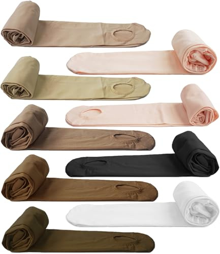 DANCEYOU Medias de Ballet Convertibles con Agujero Opacos 70 DEN para Niñas y Mujeres en la Danza Marrón Talla S