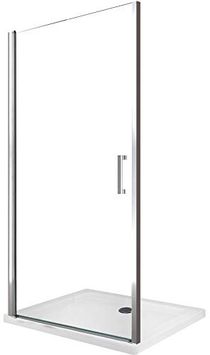 Parete Doccia Battente In Nicchia Vetro 8 mm Easy-clean Reversibile H 200 cm (74-78 cm)