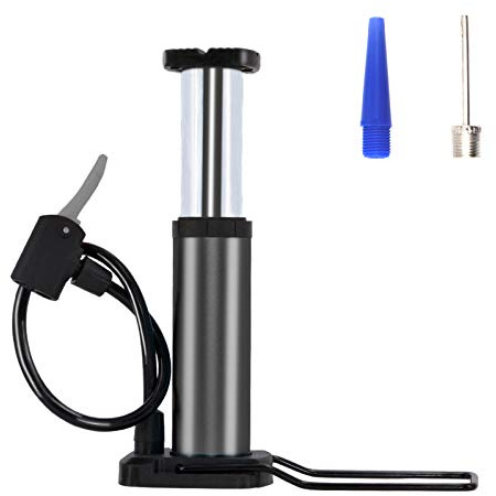 Bomba de Piso portátil Mini – Bomba de neumáticos de aleación de Aluminio para Bicicleta Compatible con válvulas Presta y Schrader, Bomba de pie para Bicicleta, Baloncesto, fútbol