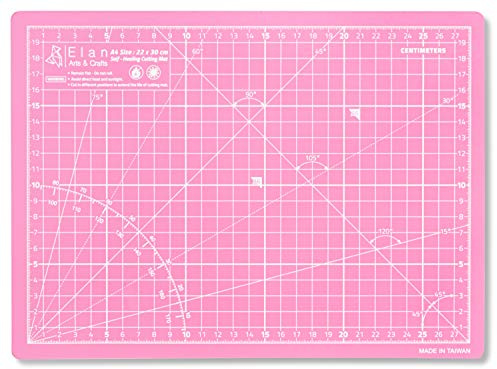Elan A4 Cutting Mat Pink and Purple, 5-Ply Hobby Board for Crafts 30X22 CM, Self Healing Cutting Mat A4, Recycled PVC Craft Board for Sewing