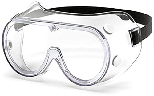 Protective Safety Goggles, Clear Lens & Anti Fog, Adjustable Head Belt Lightweight & Durable, 6 Pack