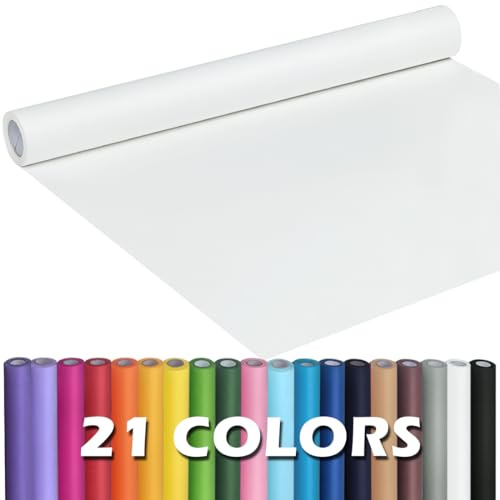 PerkHomy White Kraft Paper Roll 17.5 x 960 (80') for Gift Wrapping Bouquet Flower Art Painting Craft Writing Packaging Shipping 80GSM 55LB (White, 17.5 x 80')